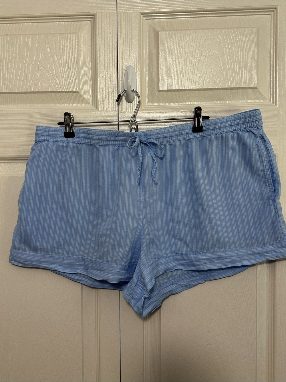 Stars Above Plus Size Lounge Pajama Sleep Shorts in  Blue Stripes Size XXL VGUC